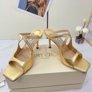 Jimmy Choo Anise 85 Mules Sheep Leather Gold