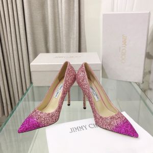 Jimmy Choo Love Pumps Women Glitter Fabric With Degrade Toe Pink/Rose