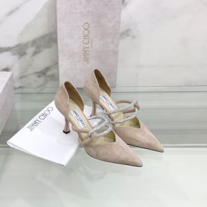 Jimmy Choo Luis 85 Pumps Women Suede With Crystal Embellishment Khaki