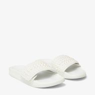 Jimmy Choo Fitz F Platform Slides Women Canvas And Leather With Pearls White
